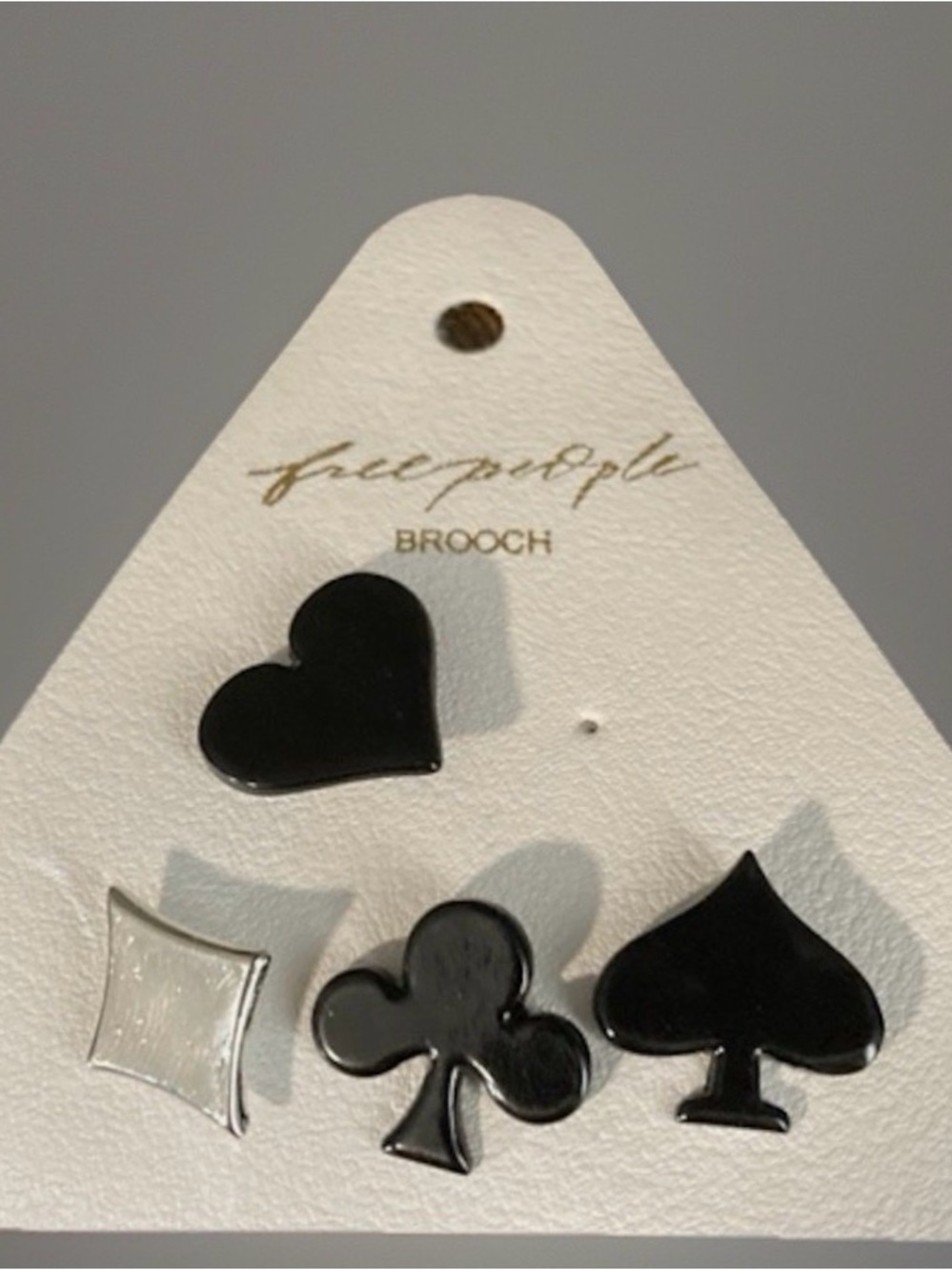 Free People playing card suit brooch set NWT - Picture 4 of 4